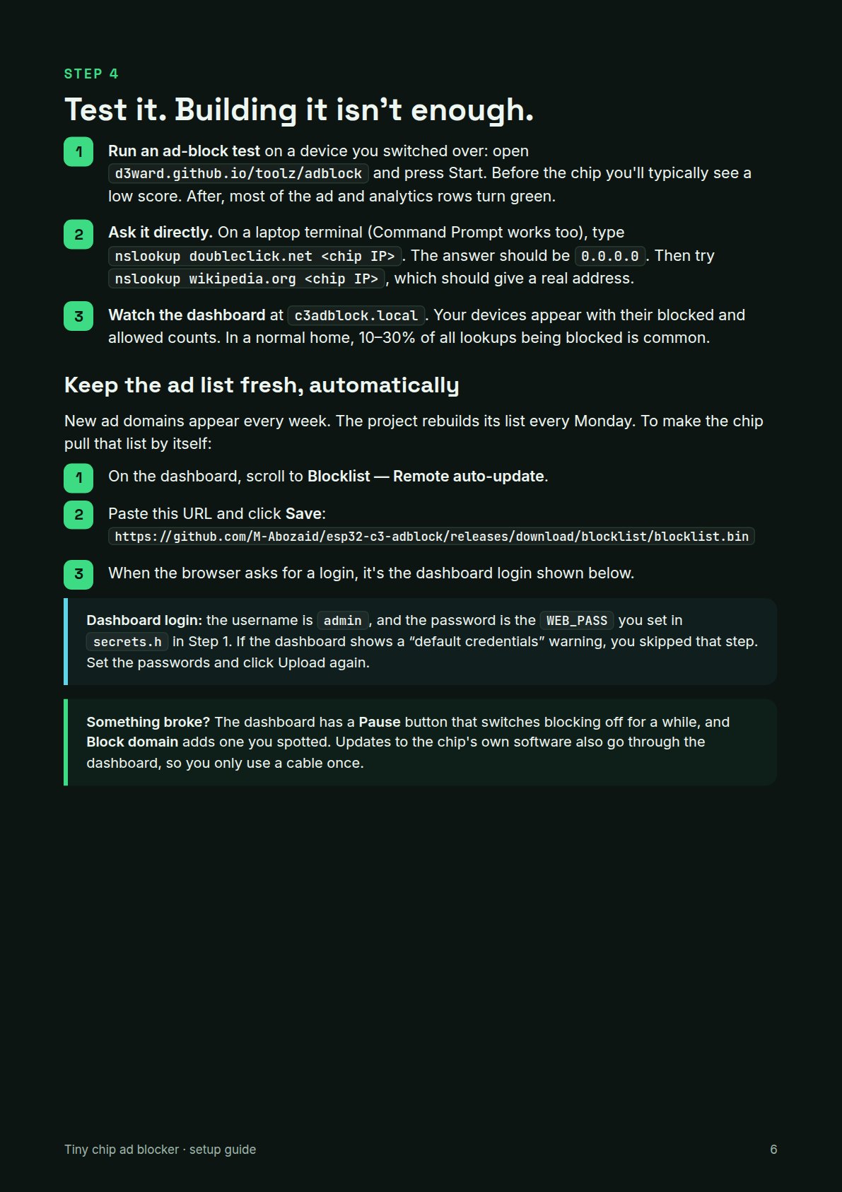 Step 4: test it and keep the ad list fresh